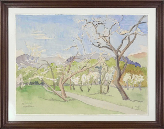 Erich Heckel - Blühende Obstbäume - Rahmenbild