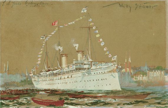 Willy Stöwer - Kaiserliche Yacht Hohenzollern vor Istanbul