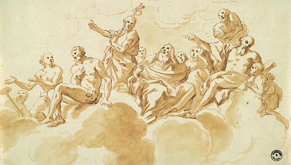 Jean Lepautre - Christus auf Wolken, umgeben von Heiligen