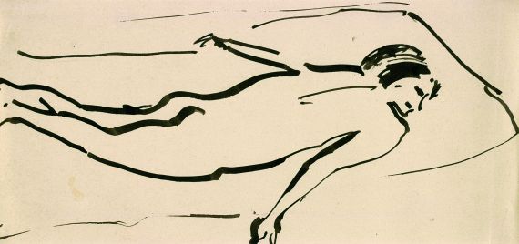 Ernst Ludwig Kirchner - Liegender Mädchenakt