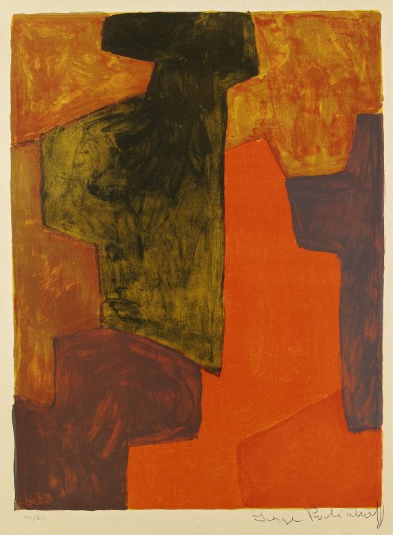 Serge Poliakoff - Composition orange et verte