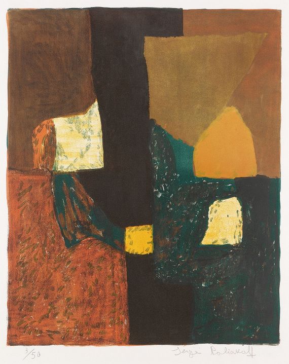 Serge Poliakoff - Composition rouge, verte et jaune