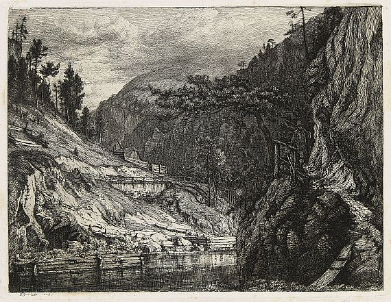 Louis Gurlitt - Landschaft mit Gebirge und Fluss