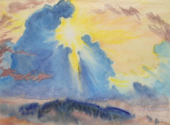 Hans Brasch - Wolkenlandschaft vor strahlender Sonne