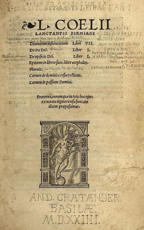 Lactantius, L. C. F. - Divinarum institutionum. 1524.