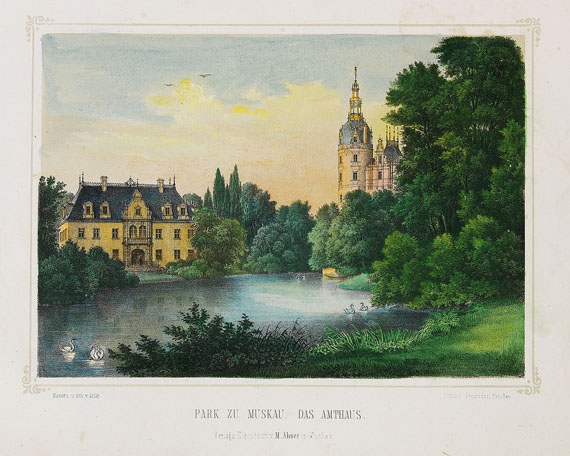 Park zu Muskau - Ansichten aus dem Park zu Muskau. Um 1840.
