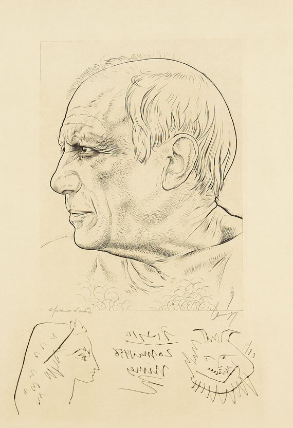 Pablo Picasso - Remarque pour le portrait de Picasso par Lemagny