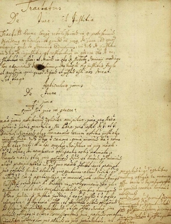 Manuskripte. Tractatus de jure - Tractatus de jure et justitia. Ca. 1770
