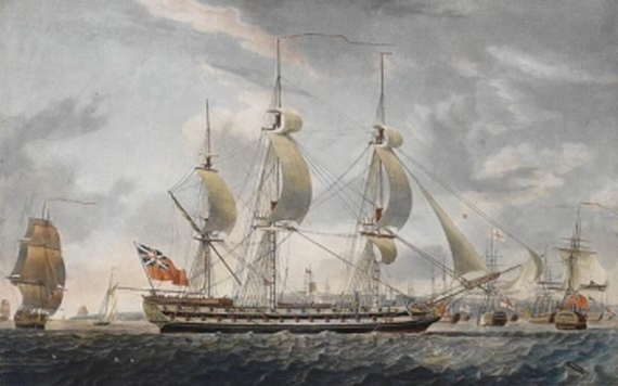 Robert Dodd - Englisches Kriegsschiff "H.M.S. Zeeland off Spithead"