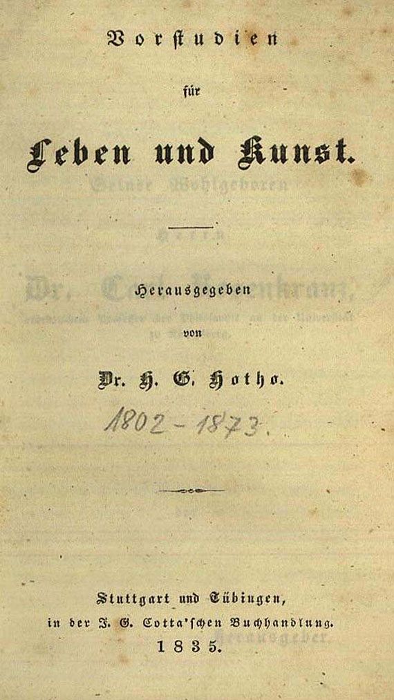 Heinrich Gustav Hotho - Leben und Kunst 1835