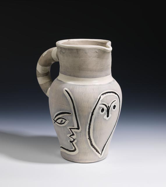 Pablo Picasso - Grey engraved Pitcher