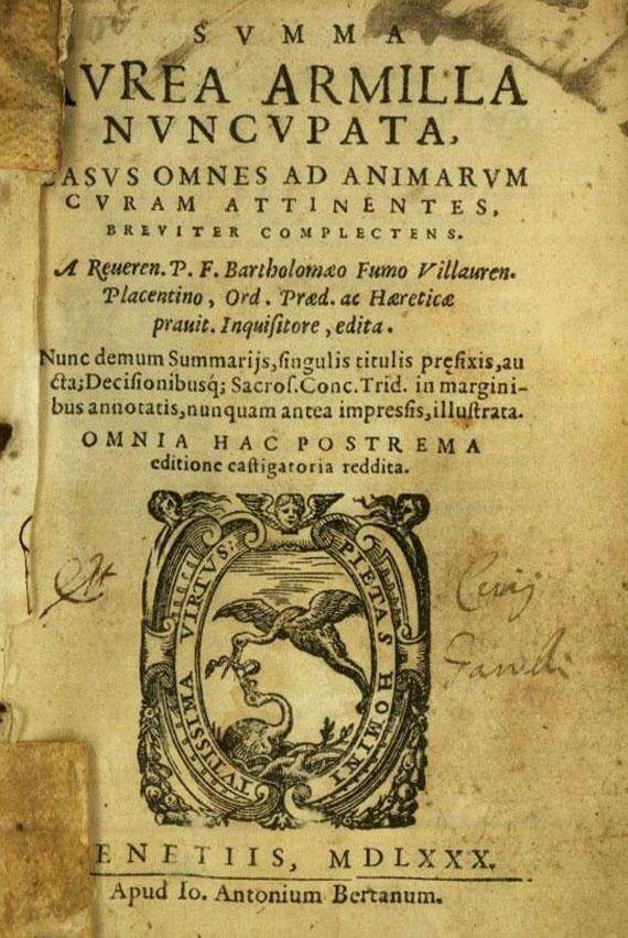 B. Fumo - Aurea armilla (1580).
