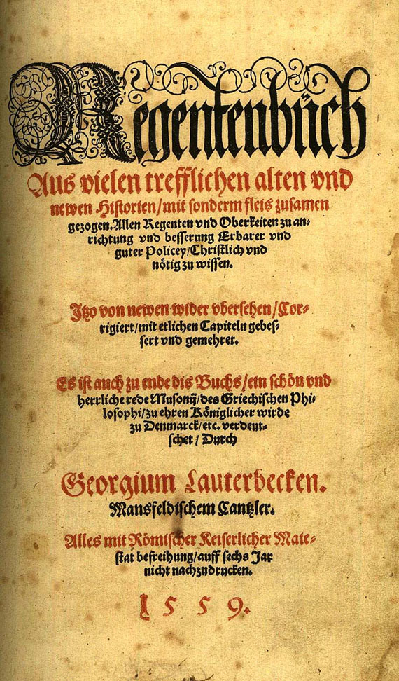 Georg Lauterbeck - Regentenbuch 1559