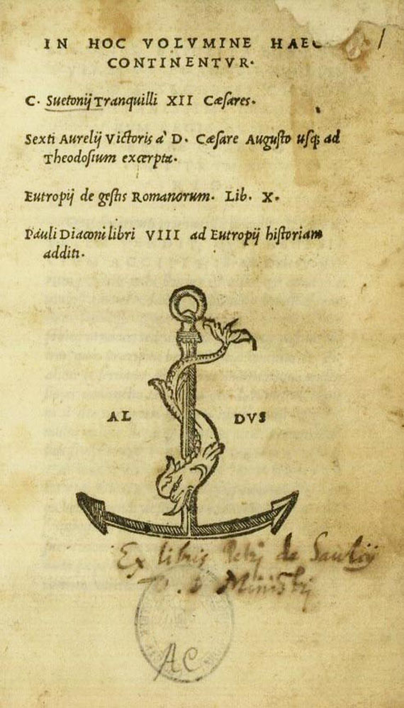 Gaius Suetonius Tranquillus - Sammelband. 1516. (D4)