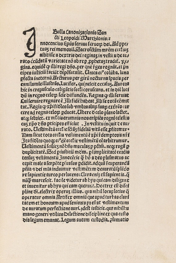  - Innocentius VIII - Bulla Canonizationis. 1485