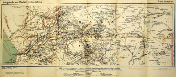 Hereroaufstand - 8 Bll. Kriegskarten von Deutsch-Südwestafrika. 1904.