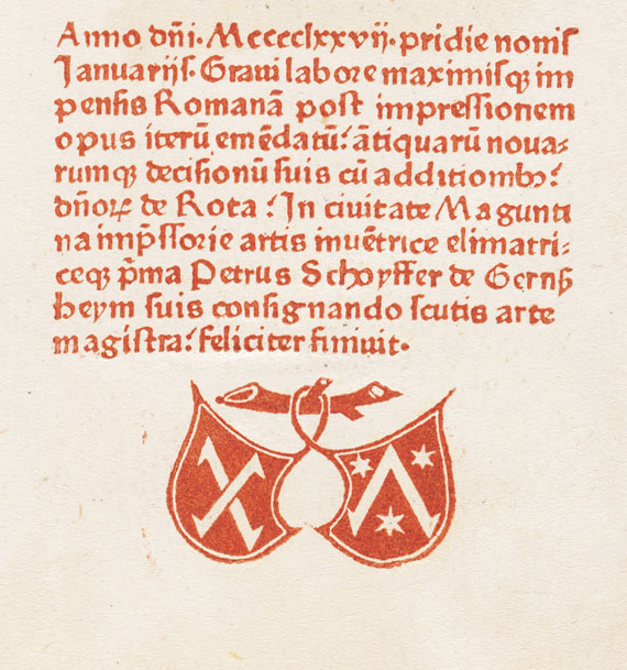 Peter Schöffer - Decisiones Rotae Romanae. 1477.