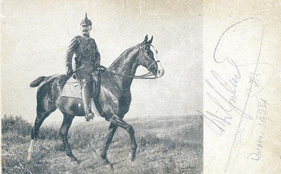 Wilhelm II. - Konvolut: Wilhelm II., Eitel-Friedrich (Brief u. Karte), Blomberg (Karte), Schrirach (2 Briefe).