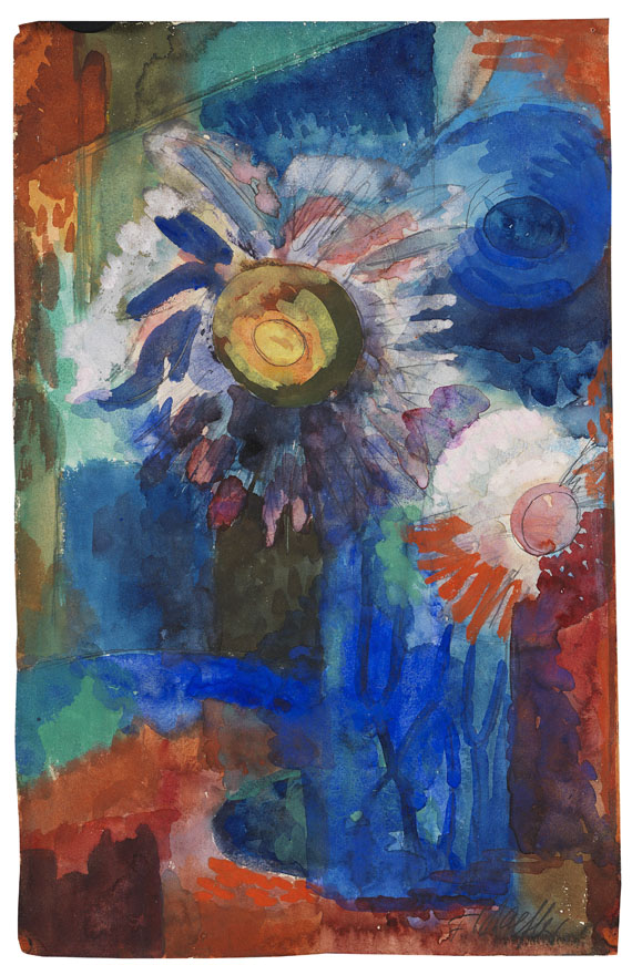 Fritz Schaefler - Blumen in blauer Vase