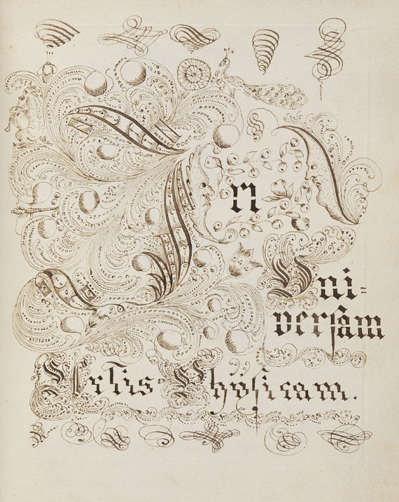  Manuskripte - Wyckersloot, C. van, 2 Vorlesungsmitschriften Univ. Löwen, in 1 Bd. 1653.