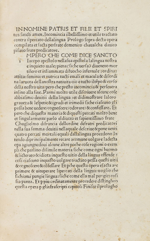 Domenico Cavalca - Pungi lingua. 1476/77..