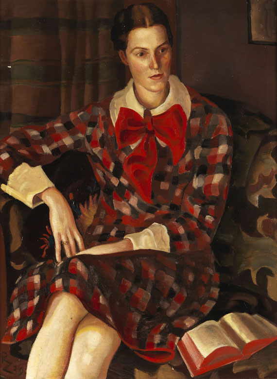 Ziegler - Porträt einer Dame mit Buch (Paula Pfeifer, die Cousine des Künstlers)