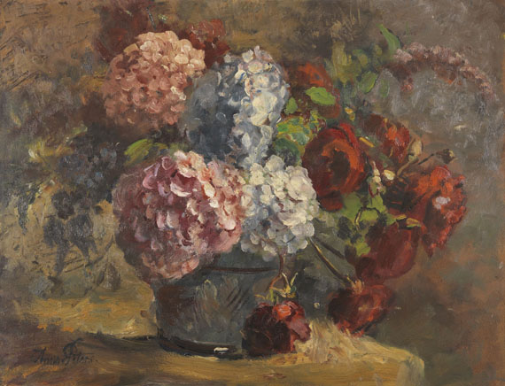 Anna Peters - Hortensien und Rosen