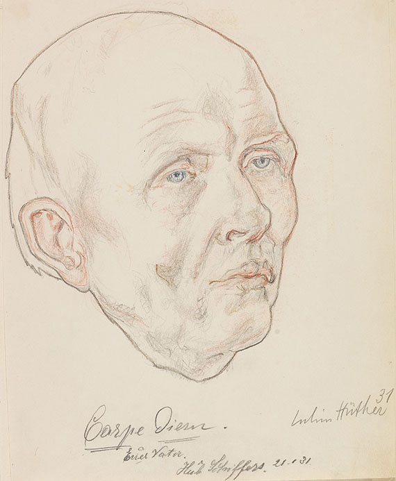 Julius Hüther - Gästebuch mit gezeichneten Porträts