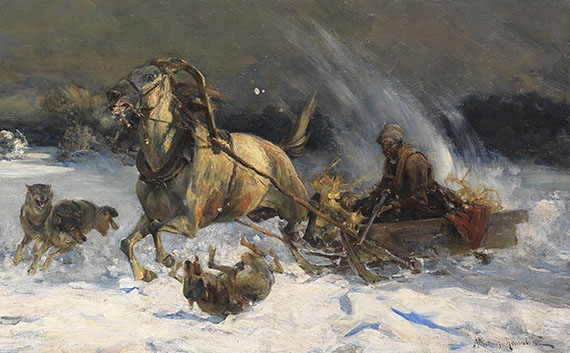 Alfred von Wierusz-Kowalski - Angriff der Wölfe