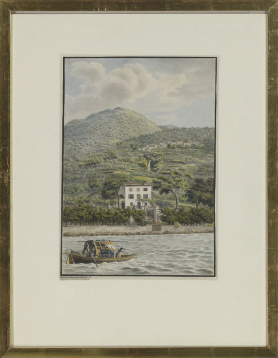 Heinrich Adam - Die Villa Artaria am Comer See - Rahmenbild