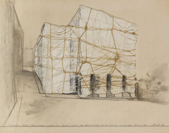 Christo - Package Teatro Nuovo Spoleto Pianta del Tetto (Project for opening night of the festival of two worlds 27 june 1968)