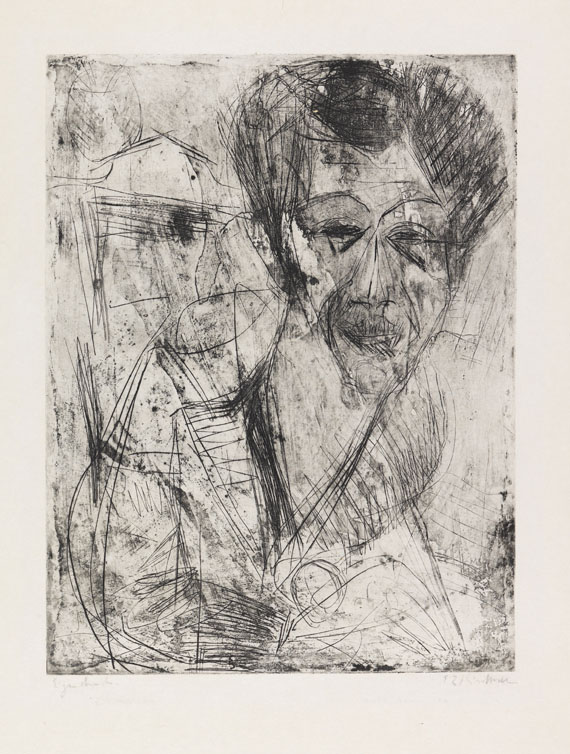 Ernst Ludwig Kirchner - Selbstbildnis (zeichnend)