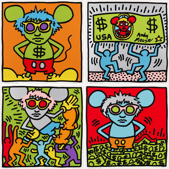 Keith Haring - Andy Mouse (4 Blatt) - Rahmenbild