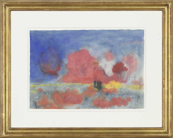 Emil Nolde - Meer mit roten Wolken und dunklen Seglern - Rahmenbild
