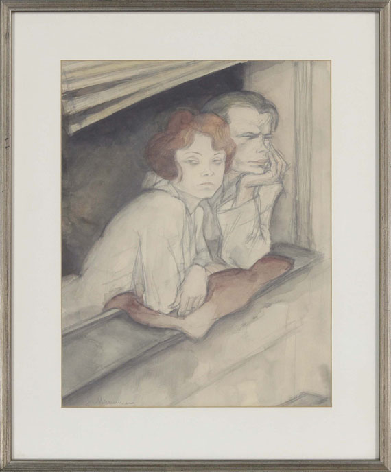 Jeanne Mammen - Paar auf der Fensterbank - Rahmenbild
