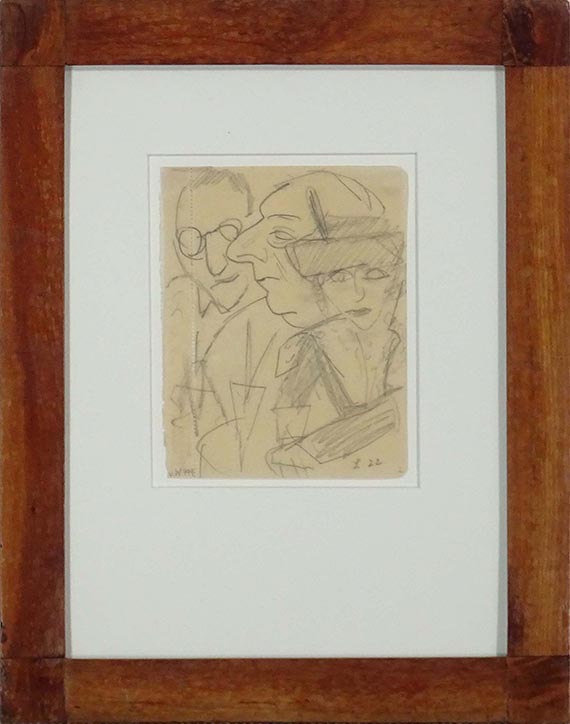 Max Beckmann - Zwei Männer und eine Frau am Bartisch - Rahmenbild