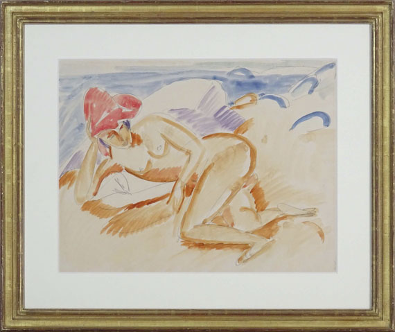 Ernst Ludwig Kirchner - Akt mit rotem Hut - Rahmenbild