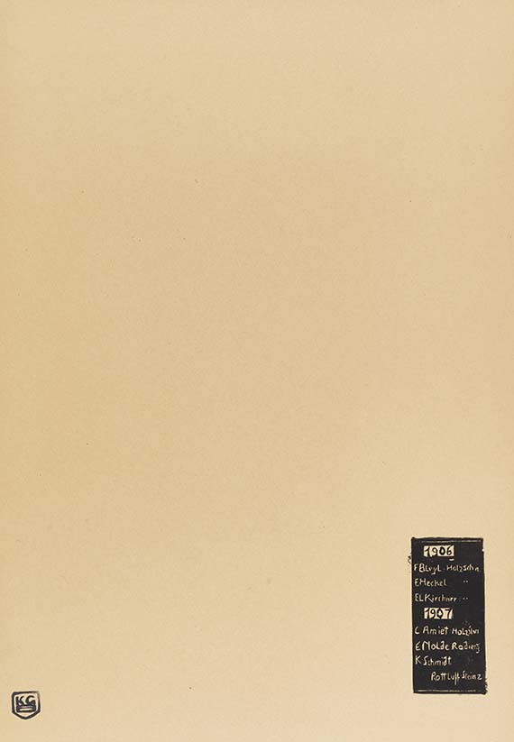 Fritz Bleyl - Sammelmappe für die Jahresgaben der "Brücke" mit Umschlagvignette und Inhaltsverzeichnis der "Brücke"-Mappen 1906 und 1907 - Weitere Abbildung