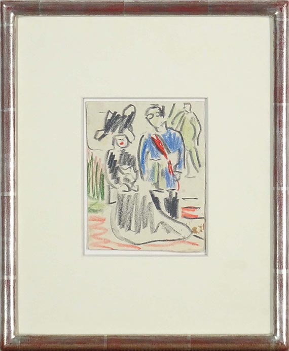 Ernst Ludwig Kirchner - Stehendes Paar (Corpsstudent) - Rahmenbild