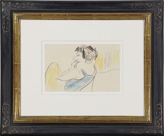 Ernst Ludwig Kirchner - Sitzende Tänzerin - Rahmenbild