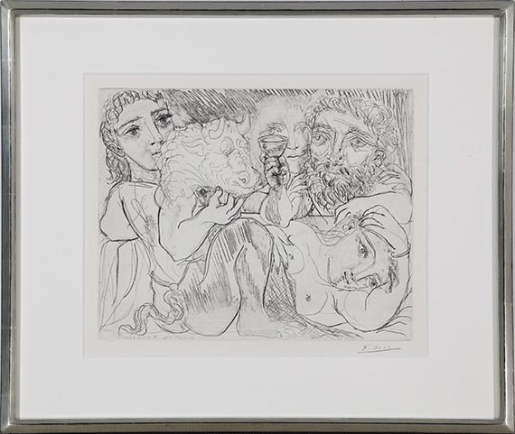 Pablo Picasso - Marie-Thérèse rêvant de métamorphoses (Minotaure, buveur et femmes) - Rahmenbild