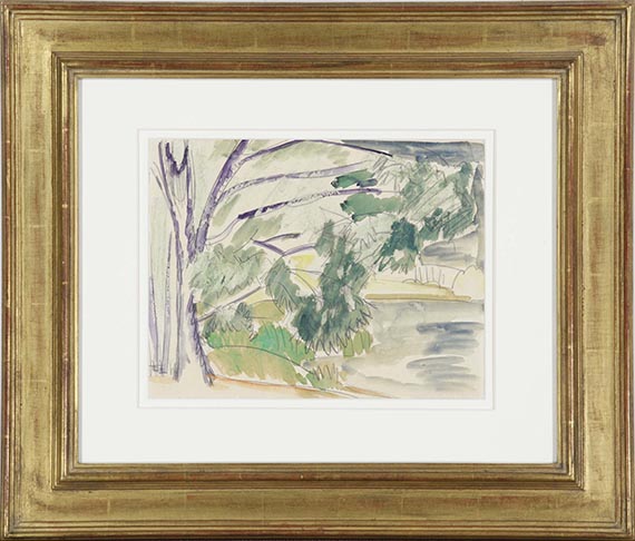 Ernst Ludwig Kirchner - Unter Bäumen am See - Rahmenbild