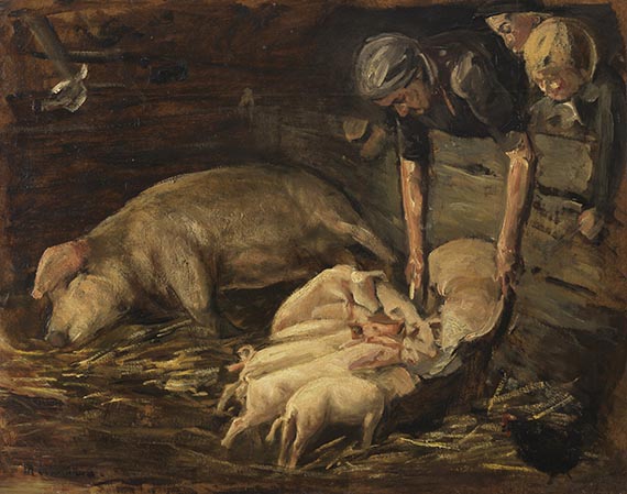 Max Liebermann - Schweinekoben, Wochenstube