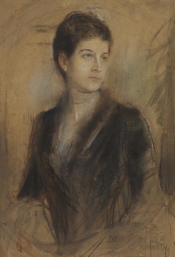 Franz von Lenbach - Porträt einer jungen Frau (Italienerin)